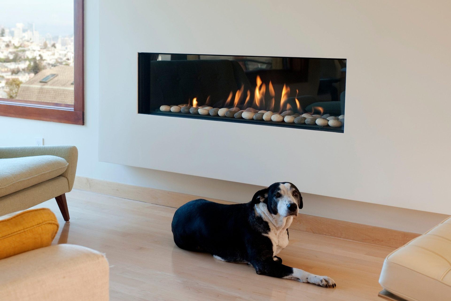 A choice like the Ortal 130 Front Facing Gas Fireplace will keep everyone happy.