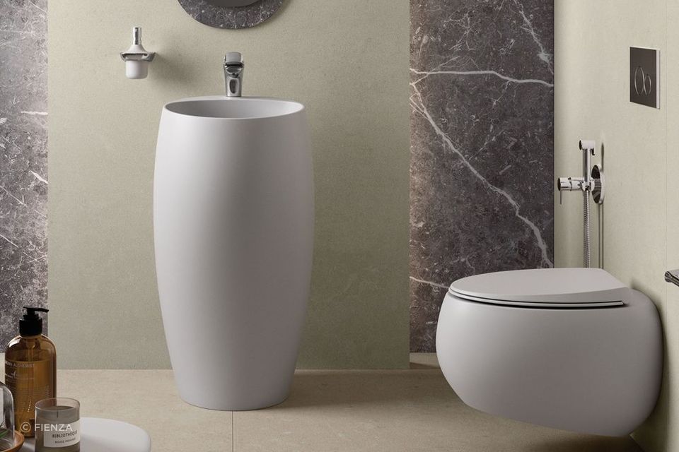The curved form of the RAK Cloud Wall-Hung Toilet Suite is visually stunning and easy to clean.