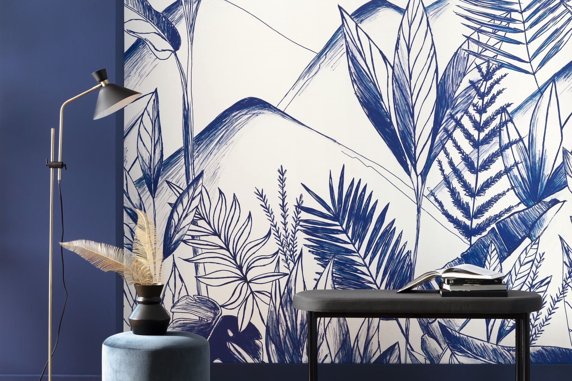 You'll find brilliant uses of blue everywhere with the Only Blue Wallpaper Collection.
