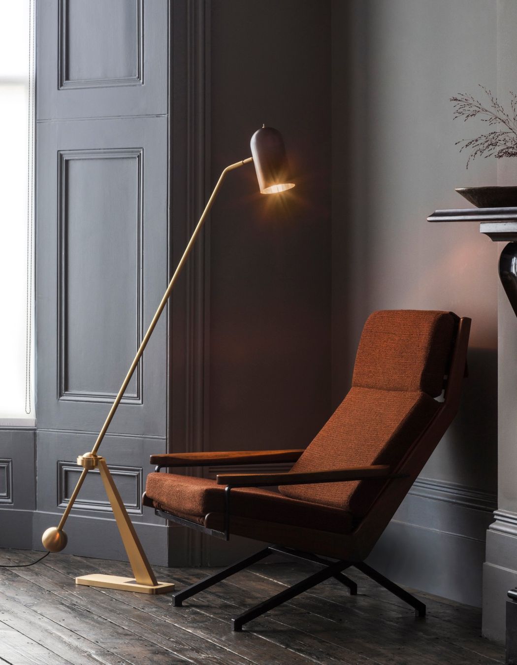 The Stasis Floor Lamp is the perfect companion for reading a good book in a comfy armchair.