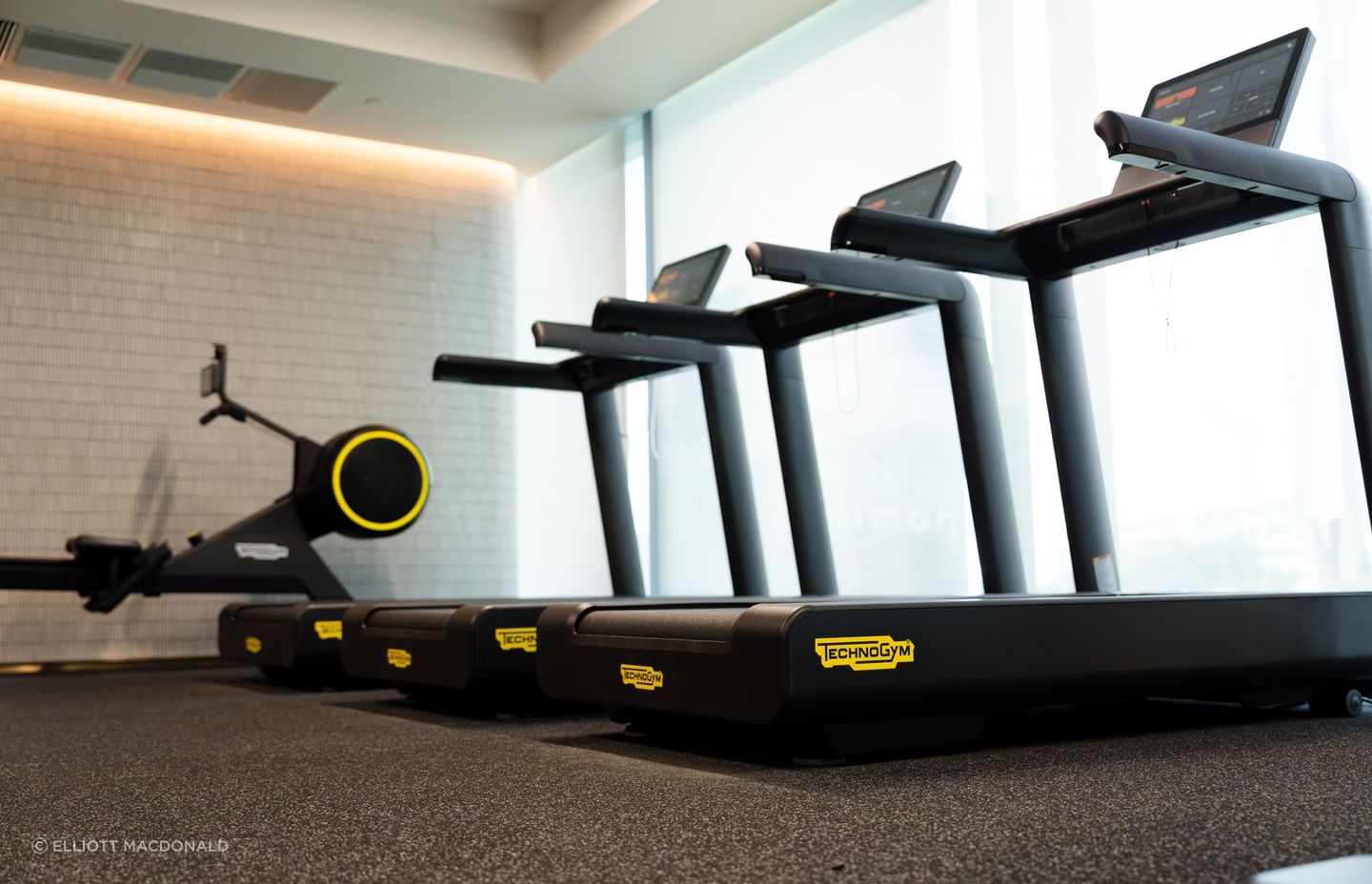 The Technogym exercise equipment at the Pullman Auckland Hotel allows for cardio, strength, stretch, recovery and functional training.