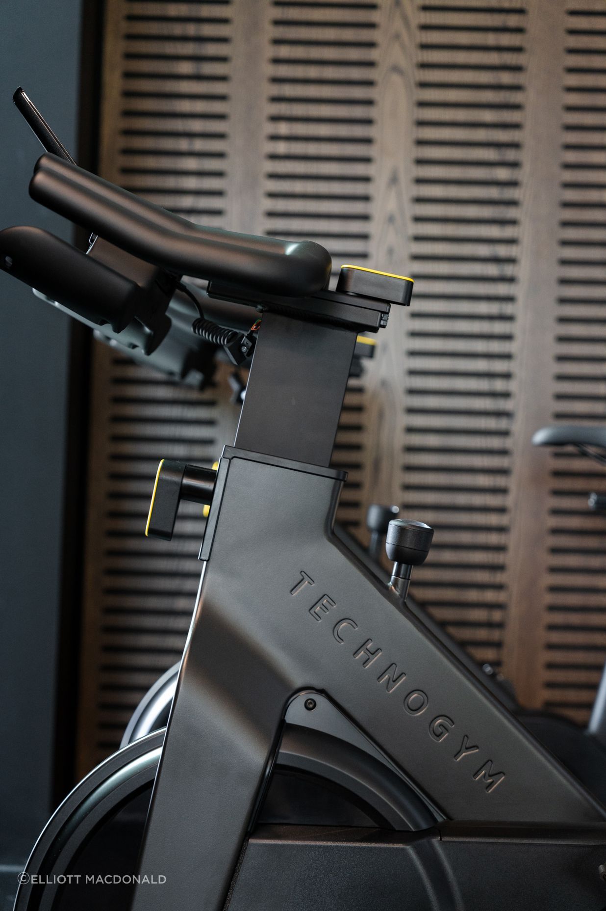 Technogym's Group Cycle Connect Spin Bike is a compact design that can fit easily into any space.