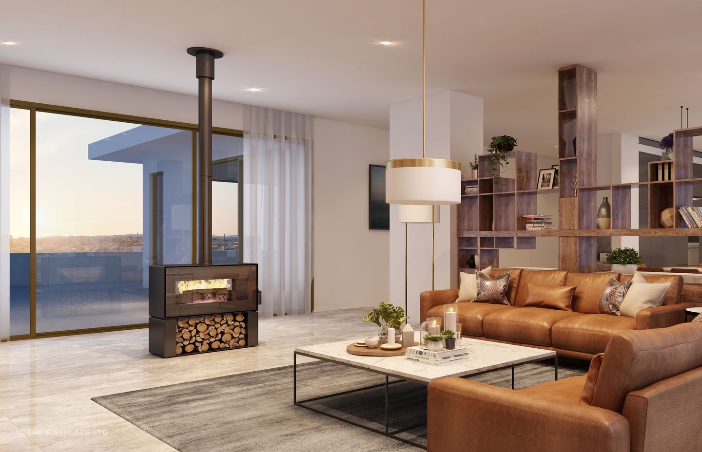 “Selecting a double-sided VisionLINE Taurus wood-burning fireplace can transform a home into a warm and elegant space,” says Hiddleston.