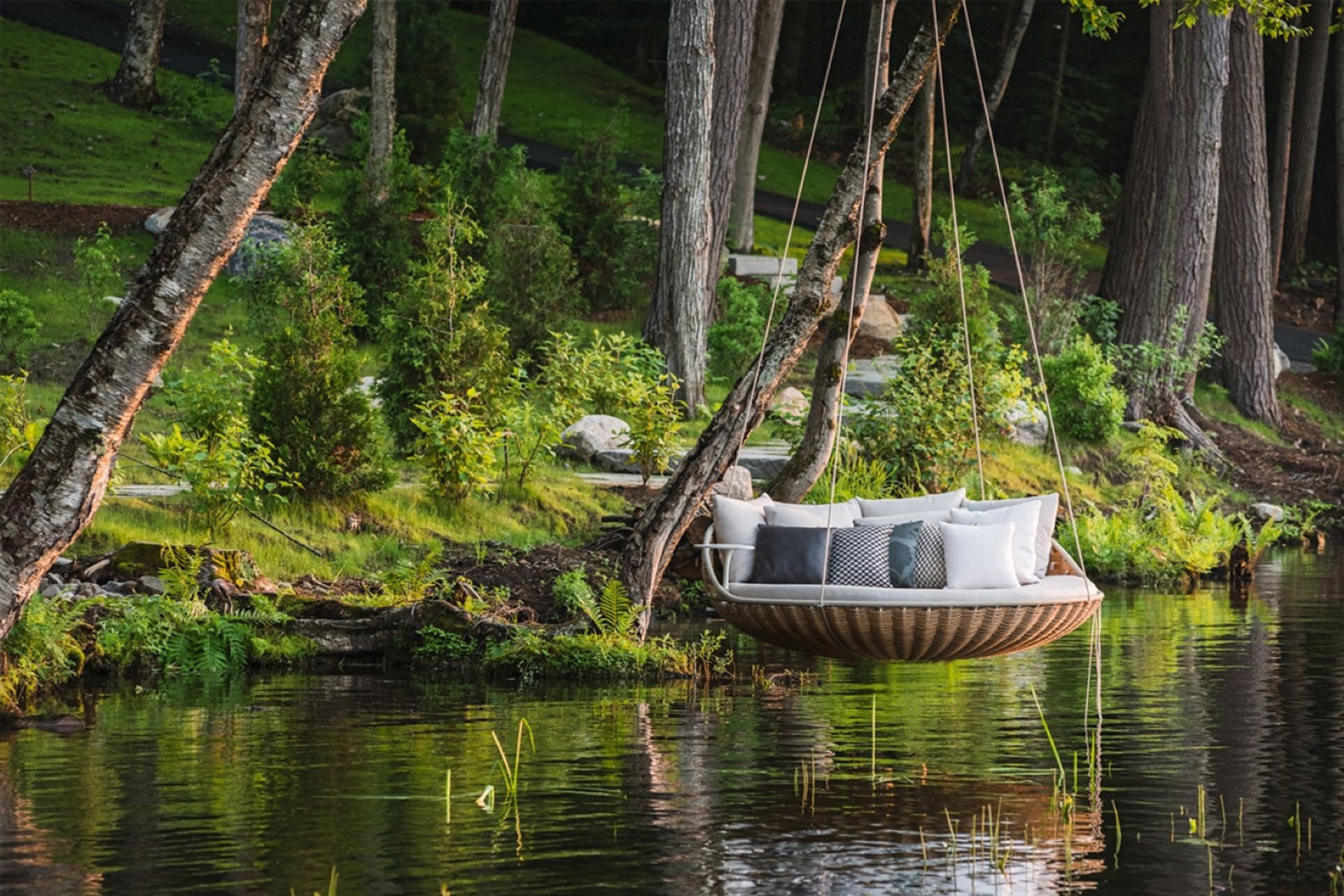 The one-of-a-kind Swingrest by Daniel Pouzet represents the very best in outdoor swinging chairs that you'll find.