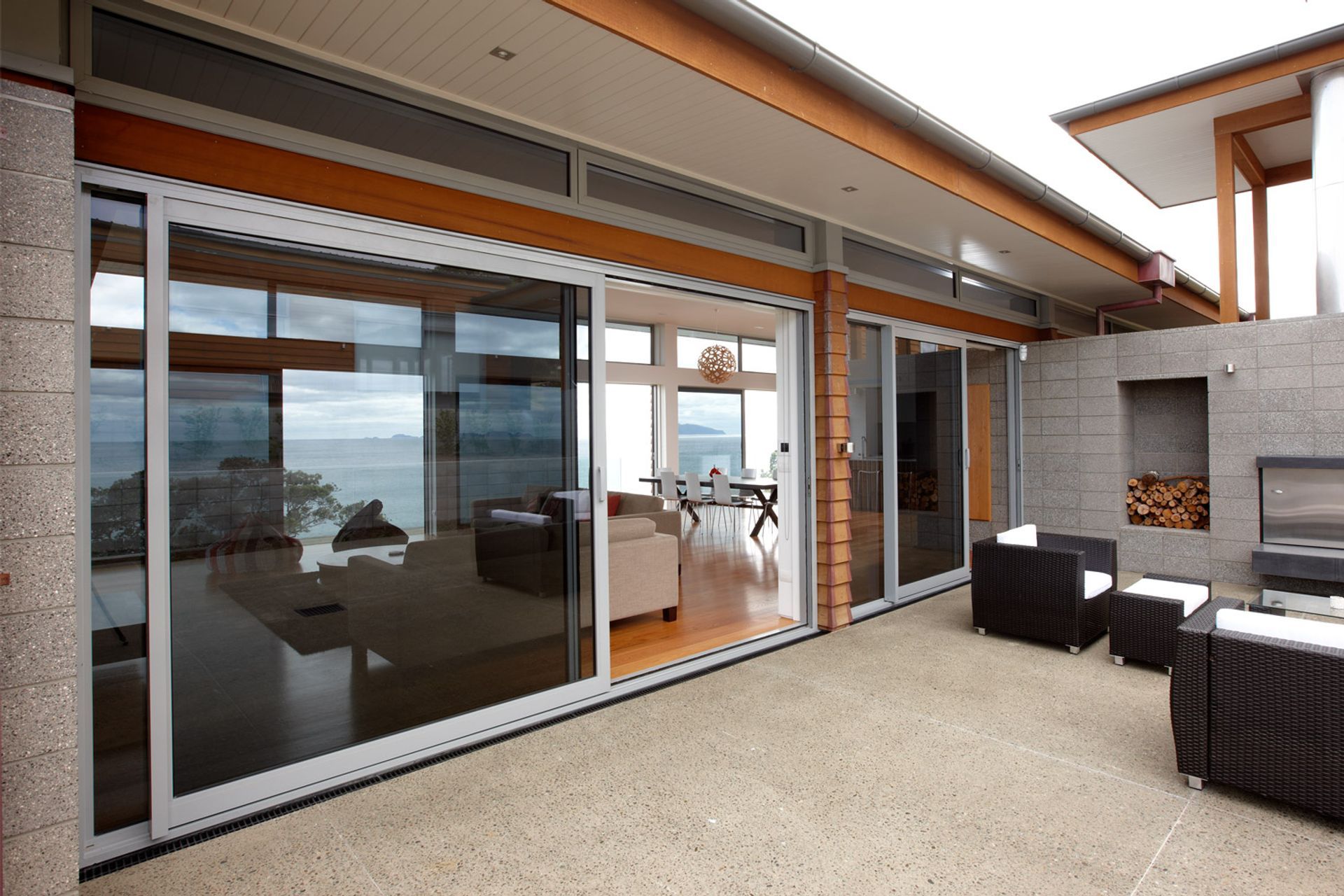 The smooth sliding Euroslider from Fisher Windows.