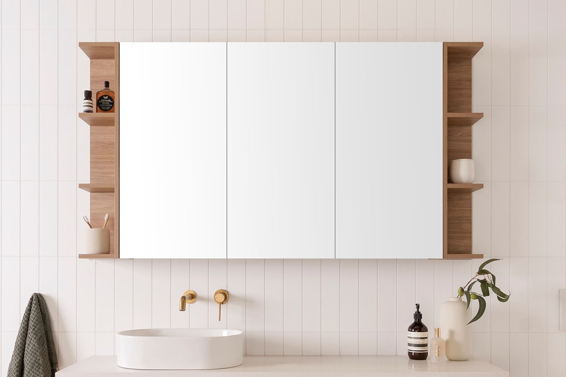 Plenty of storage and style with the Glacier Shelf Mirrored Cabinet