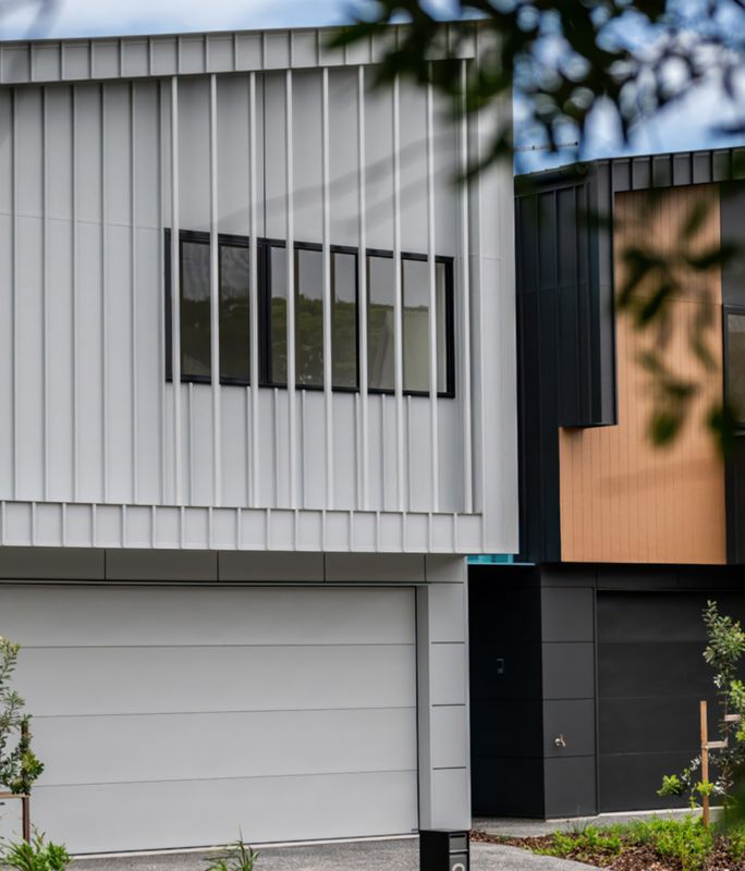 Custom garage doors to match the high-end brief