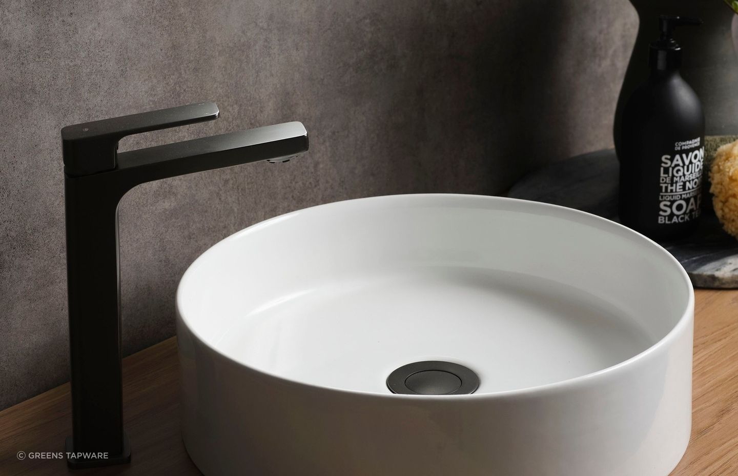 Swept Tower Basin Mixer in Gunmetal