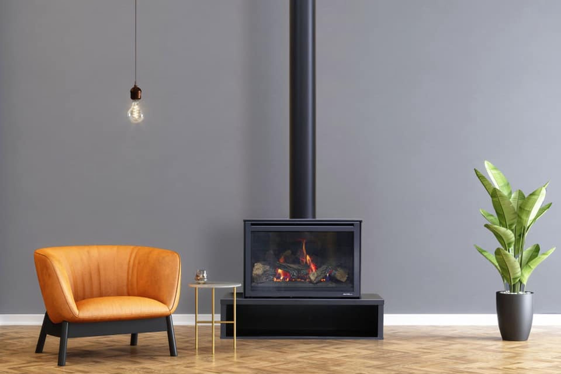 A space-saving design, the I30-X Gas freestanding fireplace is available in two base options.