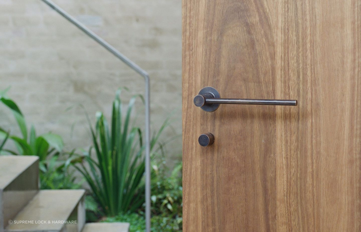 This bronze handle from Supreme Lock &amp; Hardware showcases an aged patina.