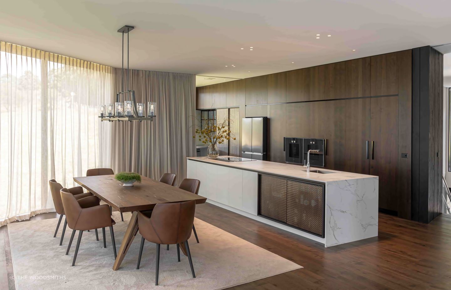 Fineline black anodised with archont woven panel.