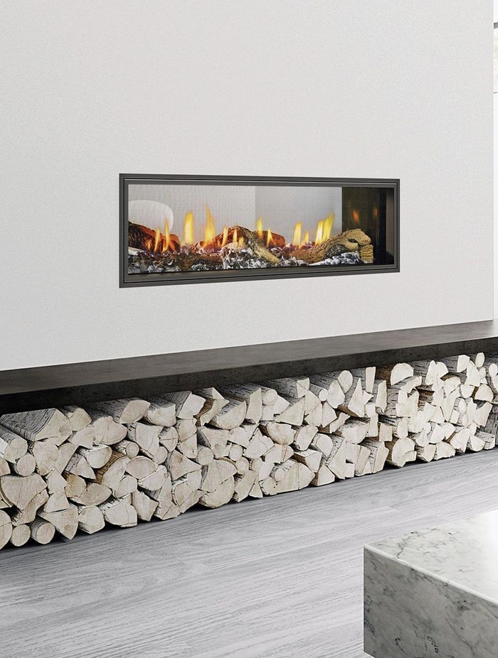 The Mezzo Series Double-Sided Gas Fireplace can be fuelled with natural gas or LPG.