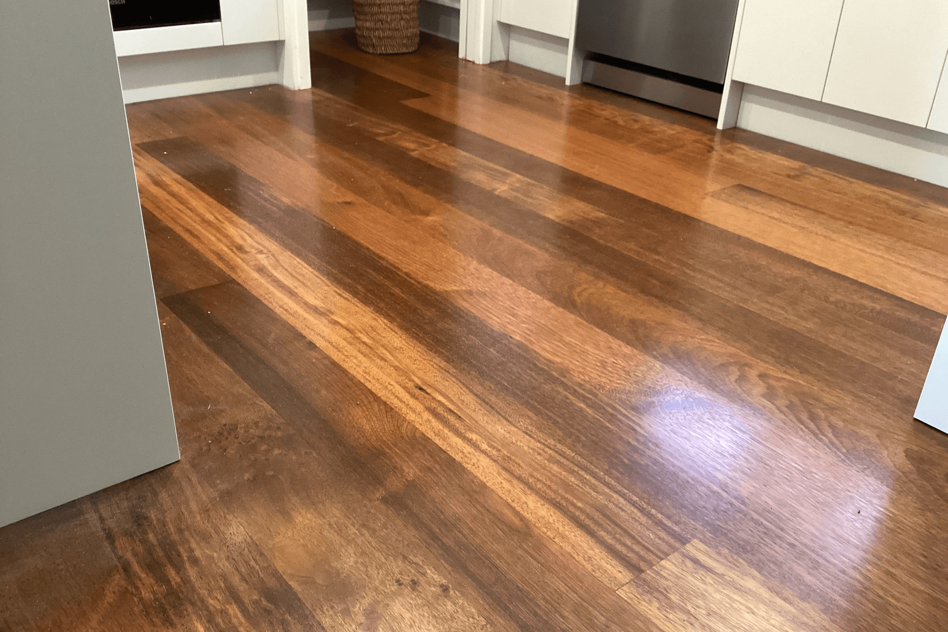 Kwila with moisture-cured polyurethane.