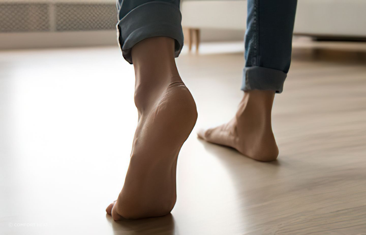 Hydronic underfloor heating provides even heat distribution throughout the home