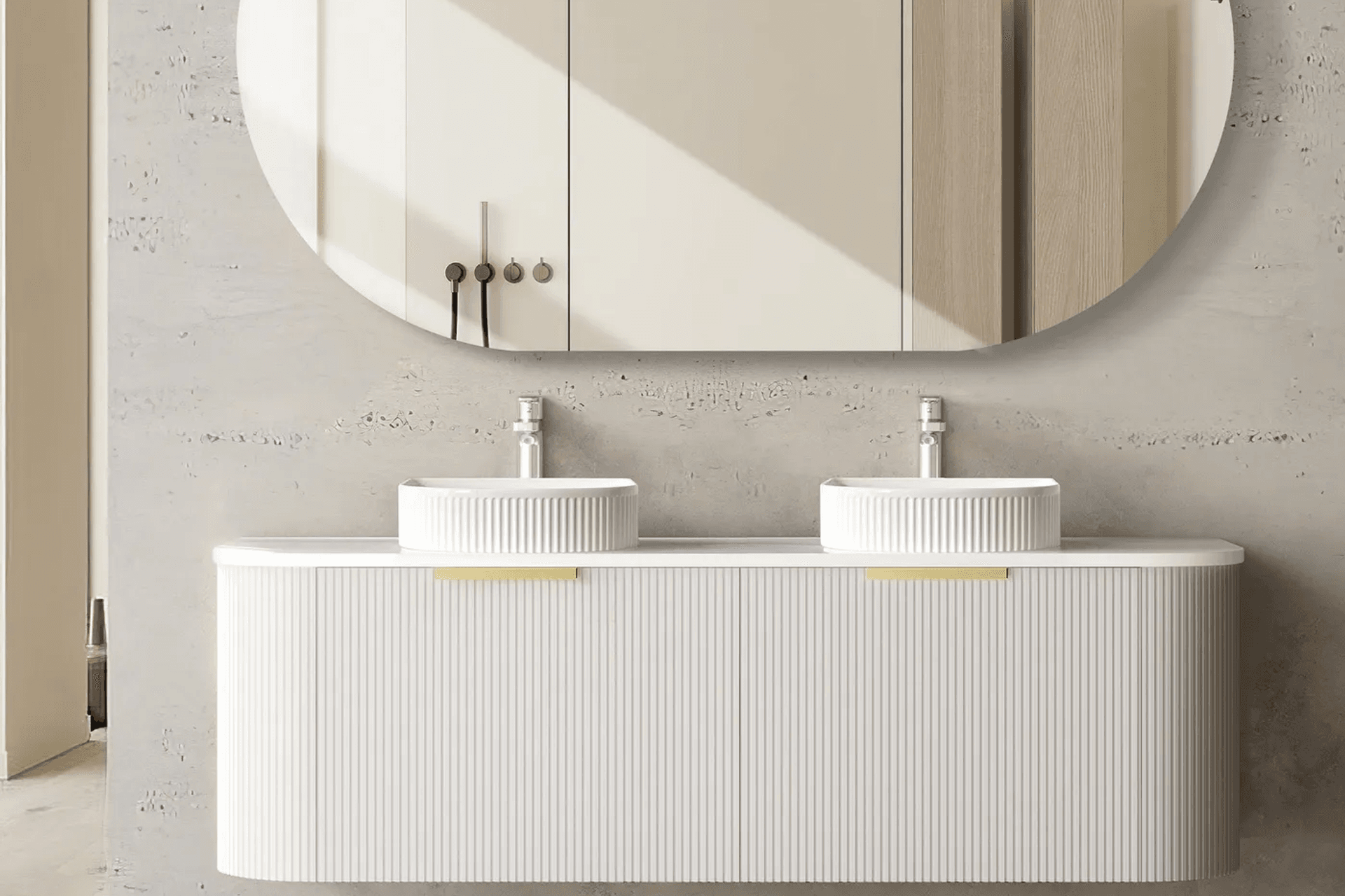 The Bondi Satin White Fluted Curve Vanity shows you how stylish an upgrade can be
