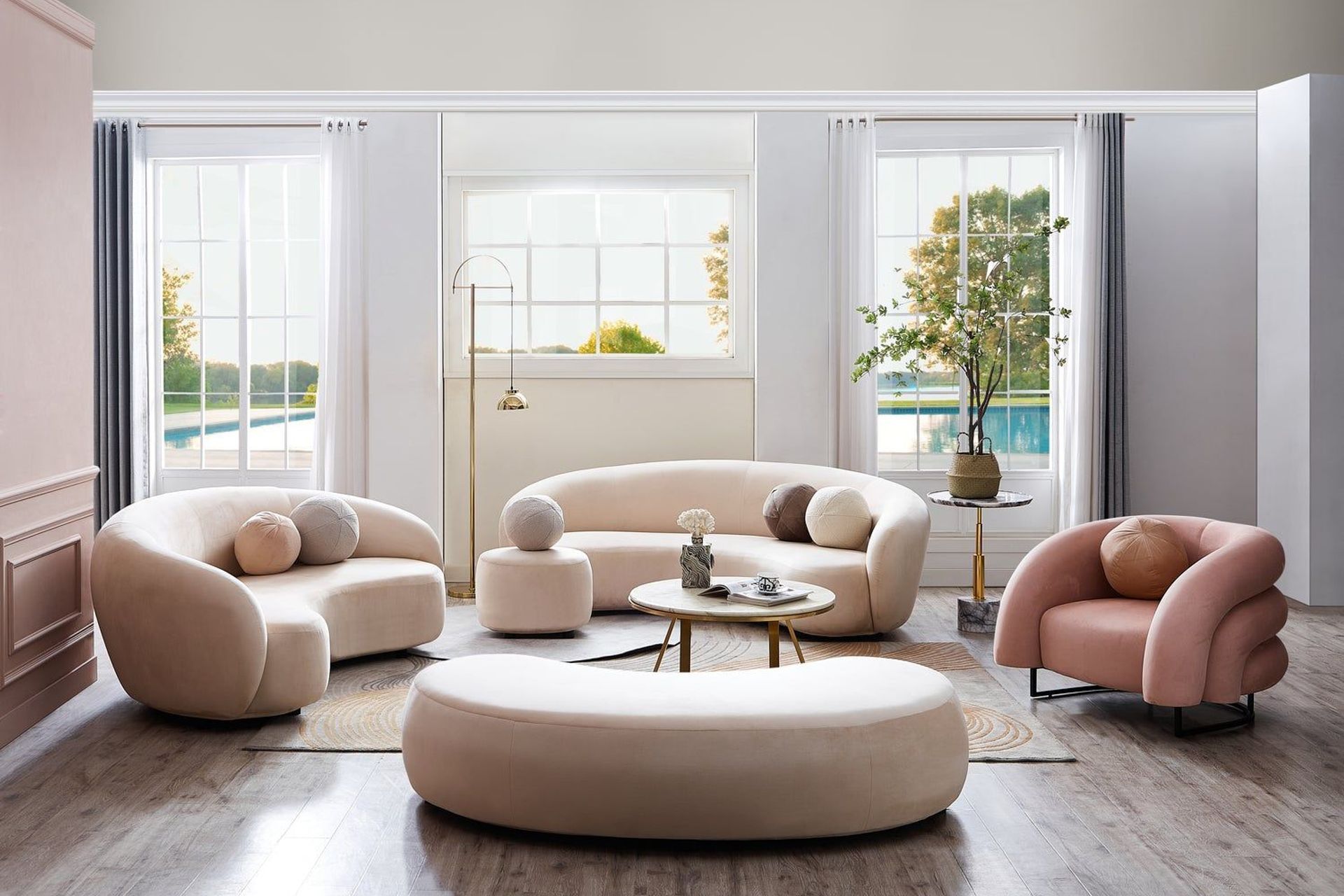 Curvo Seater Velvet Sofas from Bubuland Home