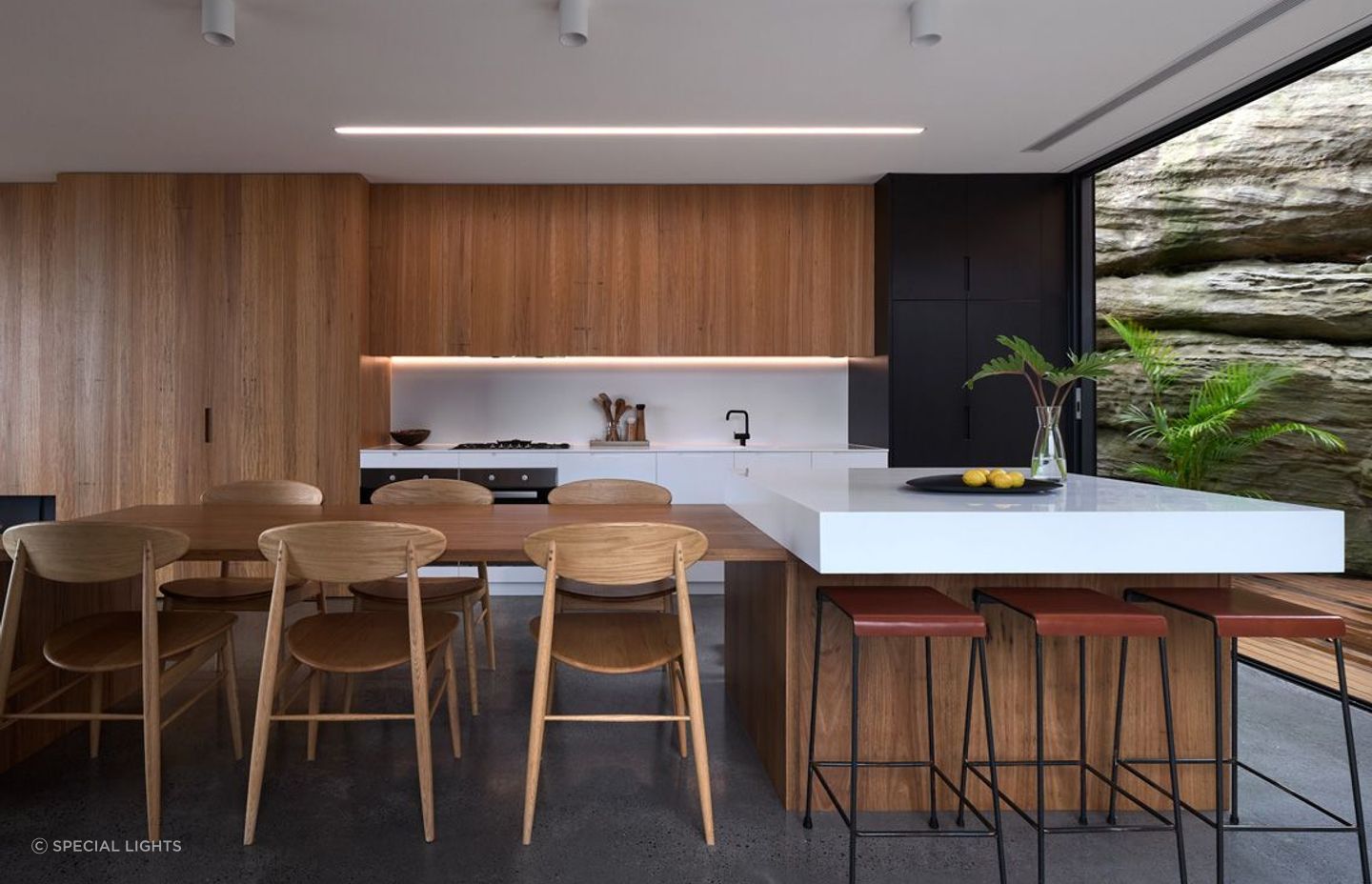 Under cabinet lights at a private residence in Curl Curl - Photography: Barton Taylor Photography