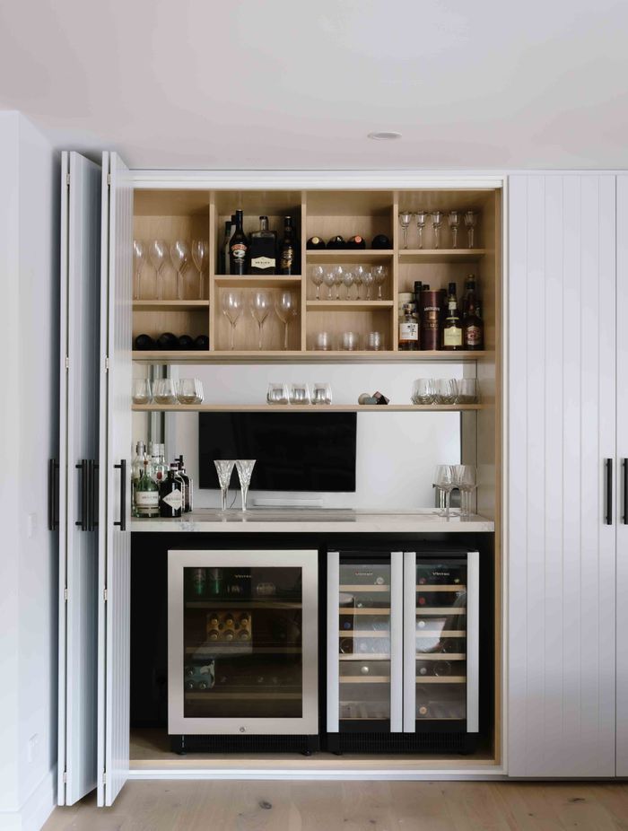 An exquisite drinks cabinet and bar at a Mornington Peninsula residence