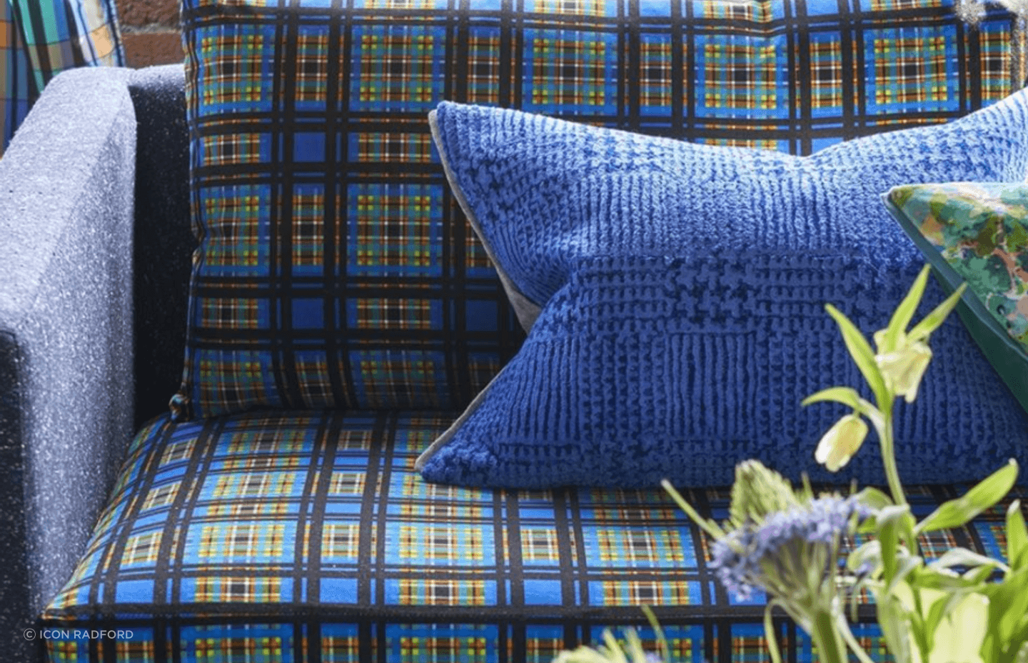 Checkered patterns to the fore in the Madhya Fabric Collection by Designer Guild