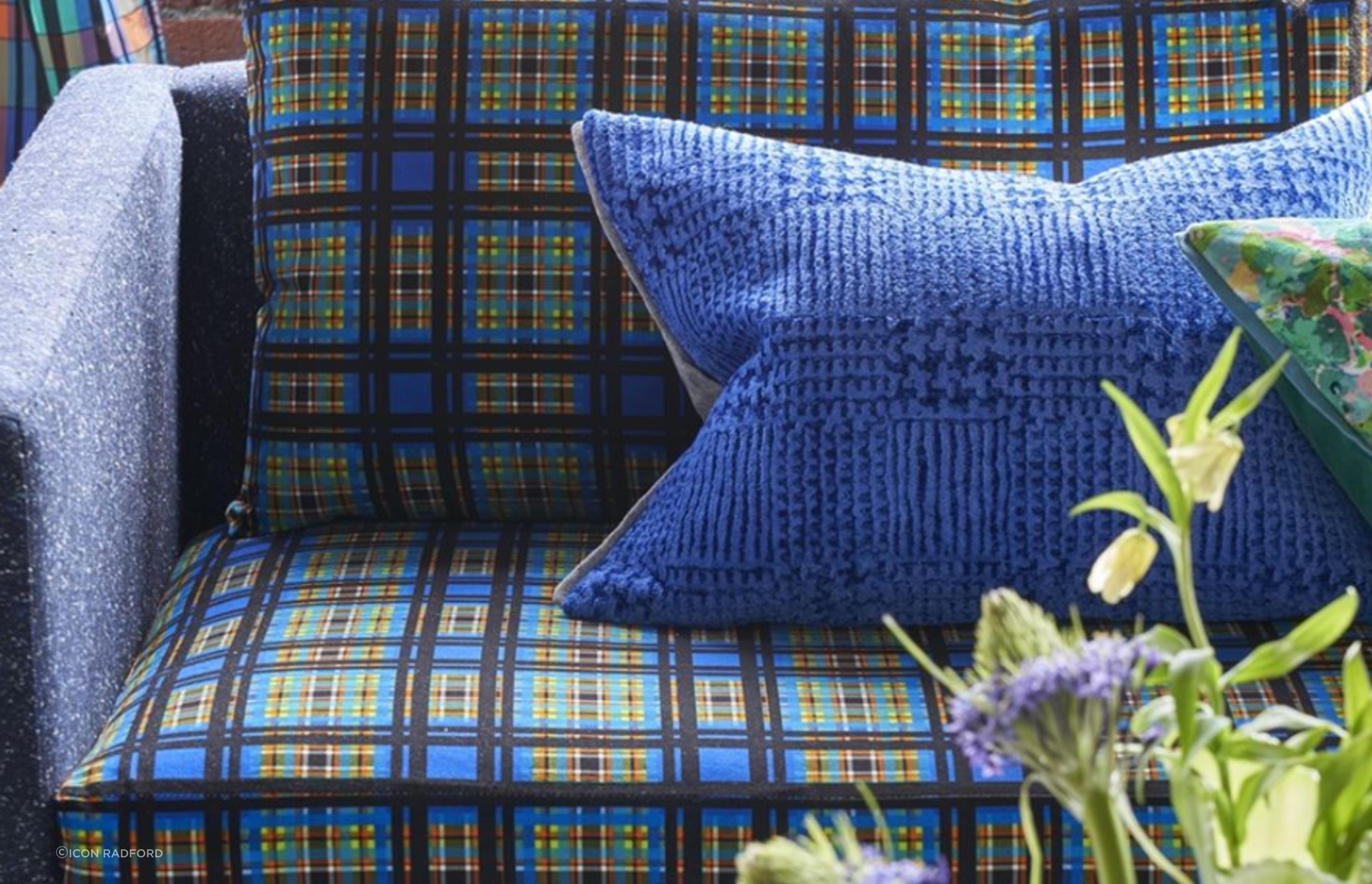 Checkered patterns to the fore in the Madhya Fabric Collection by Designer Guild