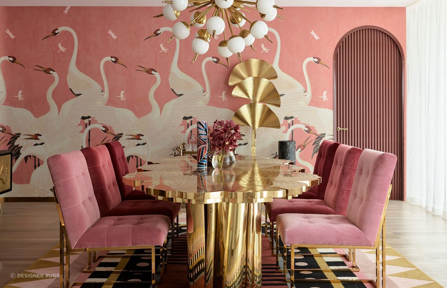 The bold, striking colours present in this made rug perfectly complement the interior of this room. Featured product: Custom Made Rug.