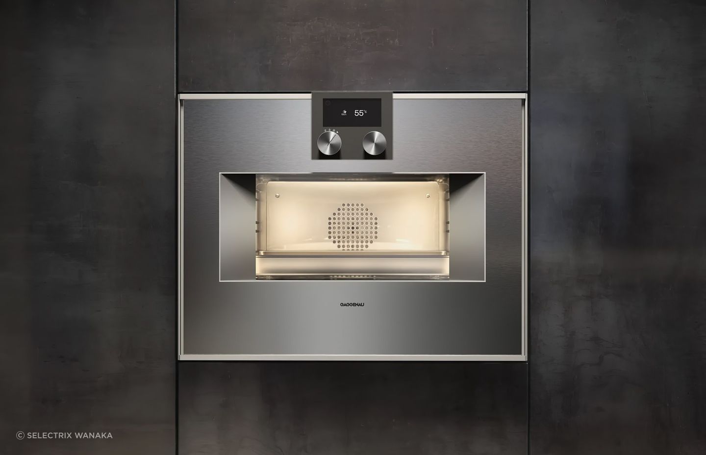 Small, but packed full of features — the Gaggenau Built-In Compact Oven With Steam 400 Series.