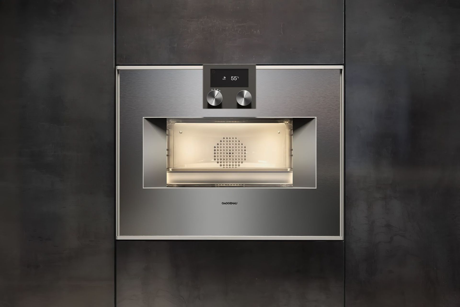 Small, but packed full of features — the Gaggenau Built-In Compact Oven With Steam 400 Series.