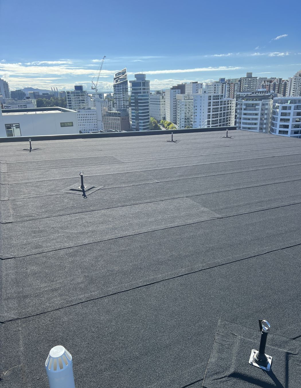 The permanent system is for the ongoing maintenance of the building and to keep contractors safe while they’re on top of the roof walking around.