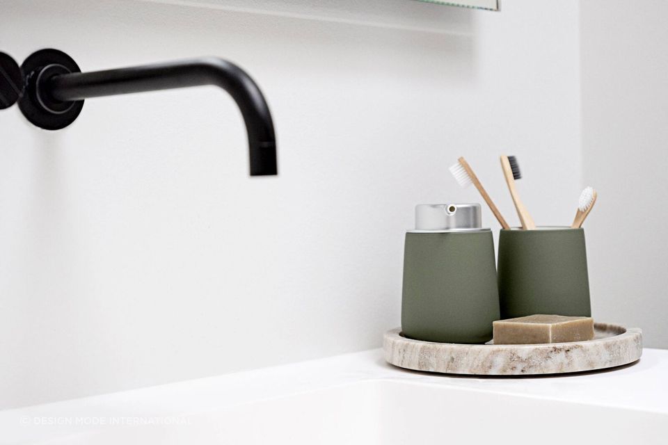 Less is more, especially in smaller bathroom spaces. | Featured product: Zone Nova Toothbrush Mug