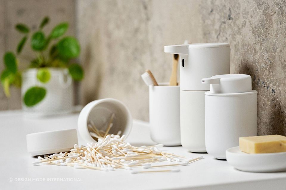 Taking time to select your accessories will result in choices that enhance a space. | Featured product: Zone Ume Soap Dish