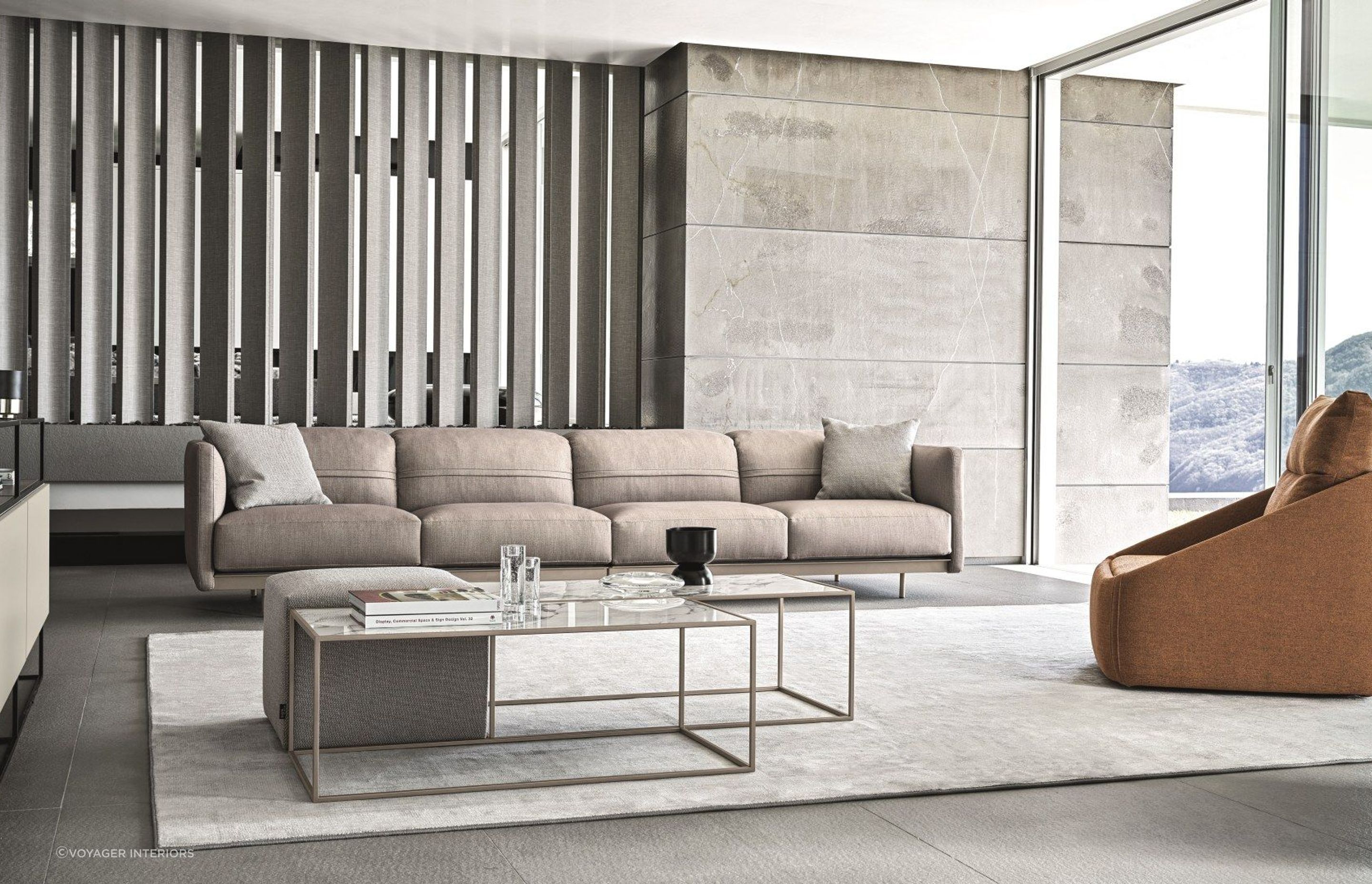 The Arlott High Sofa by Voyager Interiors with impeccably clean lines for contemporary styled interiors.