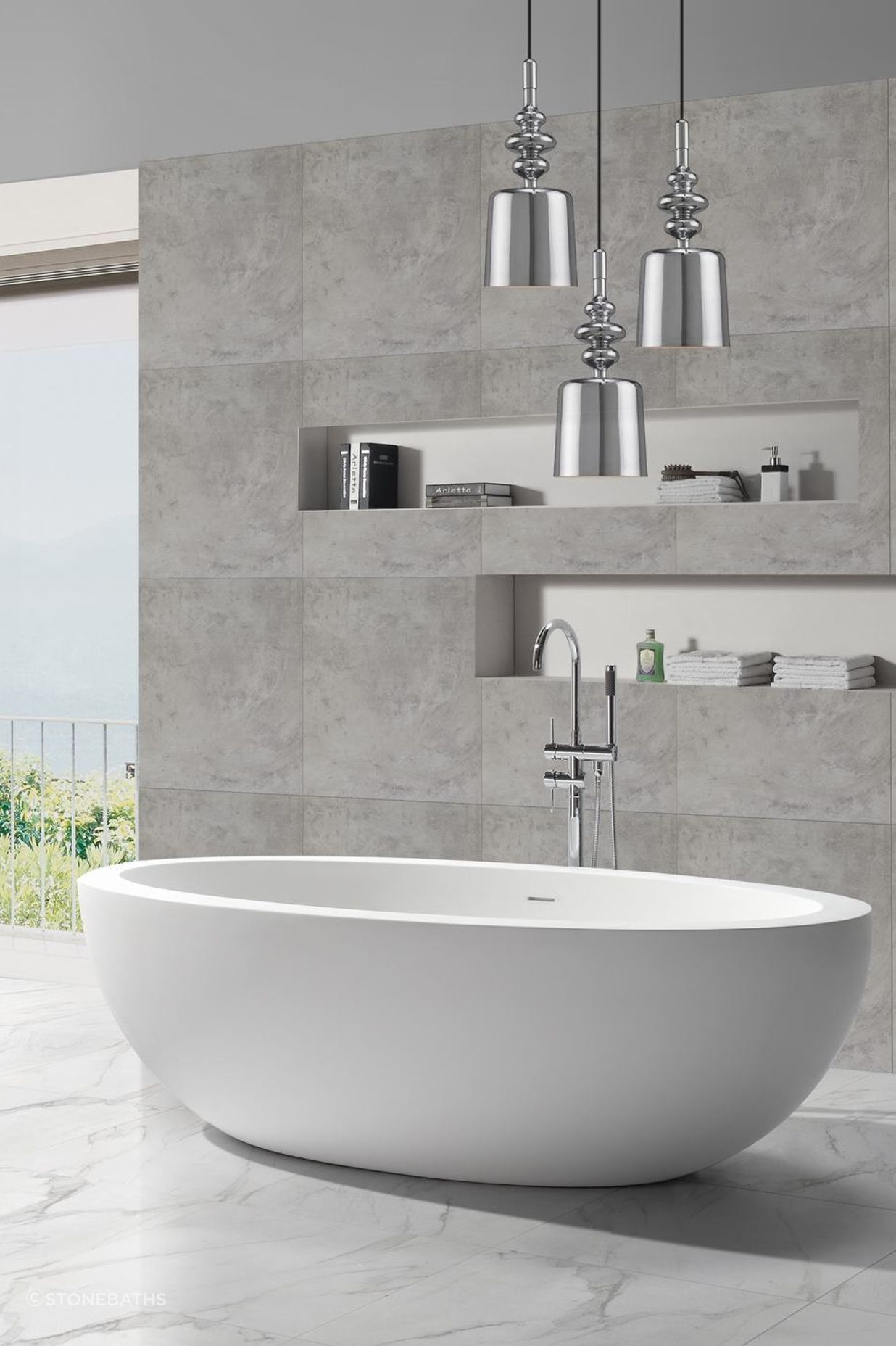 Freestanding baths are a great way to maximise space in a bathroom.
