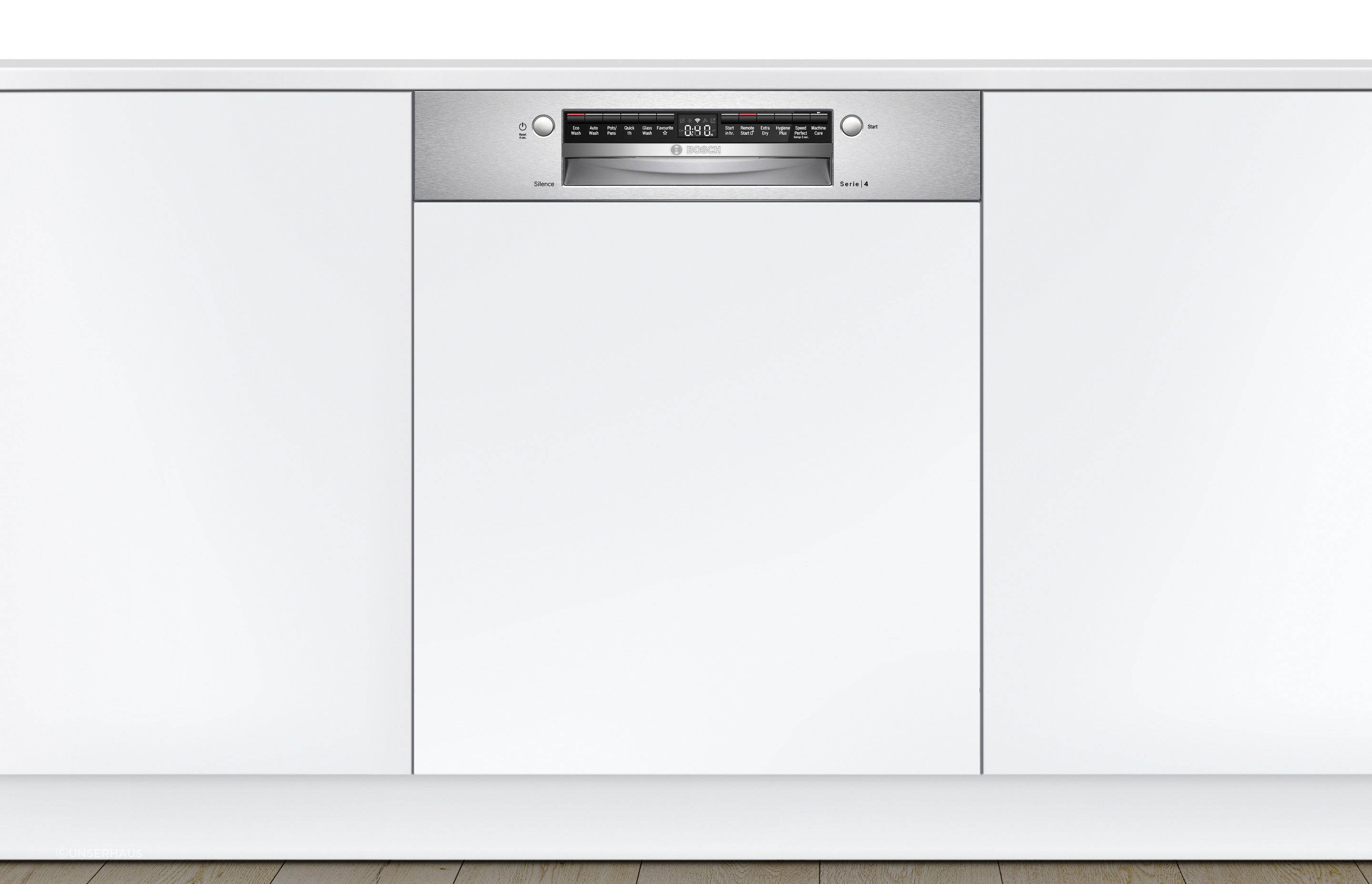 A dishwasher is an undeniable essential, especially one as stylish as the Bosch Semi-Integrated Dishwasher from UnserHaus.