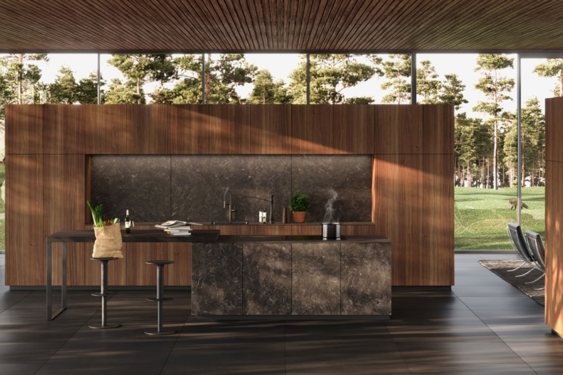 These Bossa Walnut Genuine Wood Veneer Panels from Palazzo Kitchens give you all the beautiful aesthetics of real wood for impeccable styling.