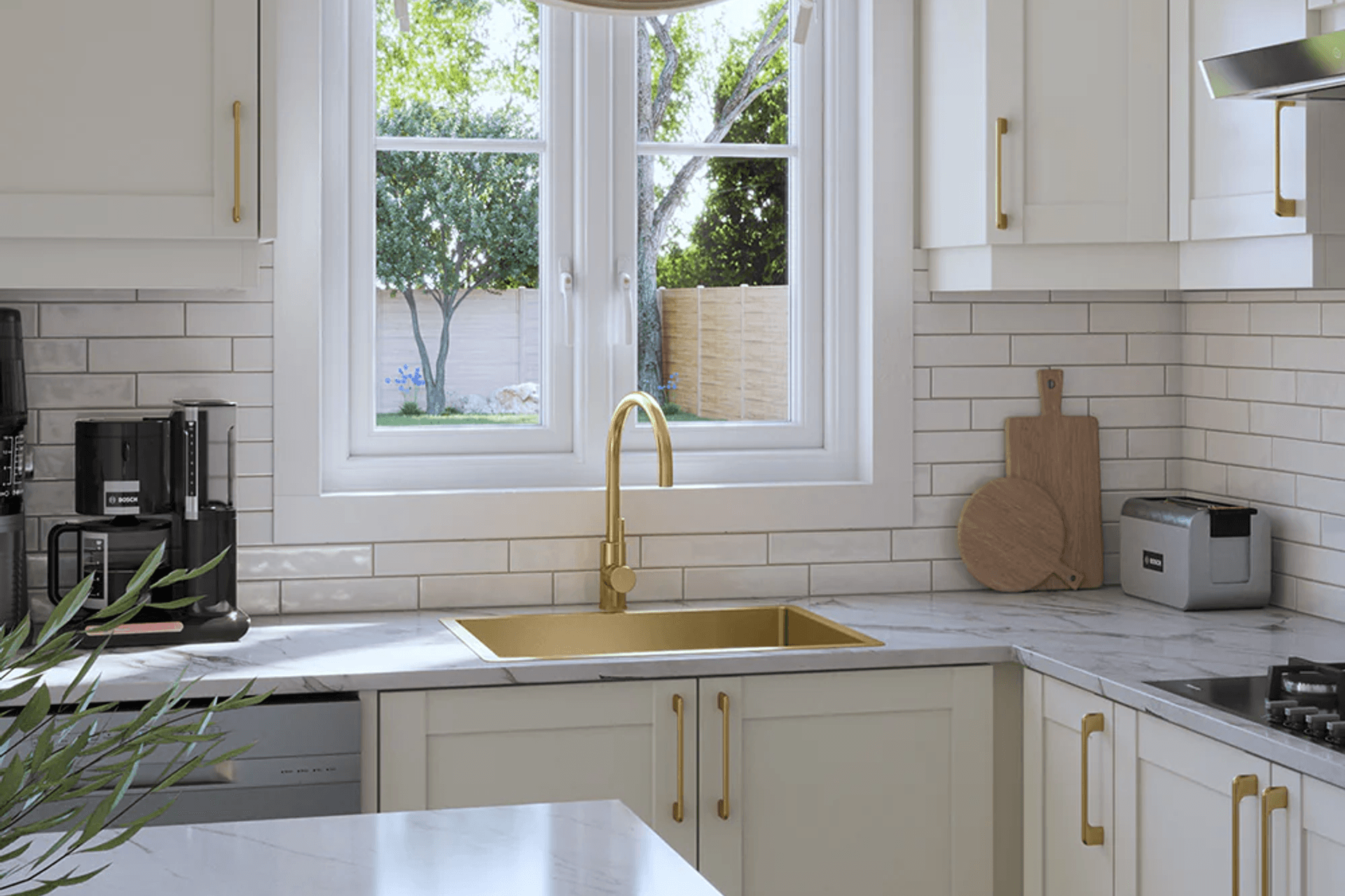 The Brushed Brass Gold Willow Medium Single Bowl Sink from Buildmat.