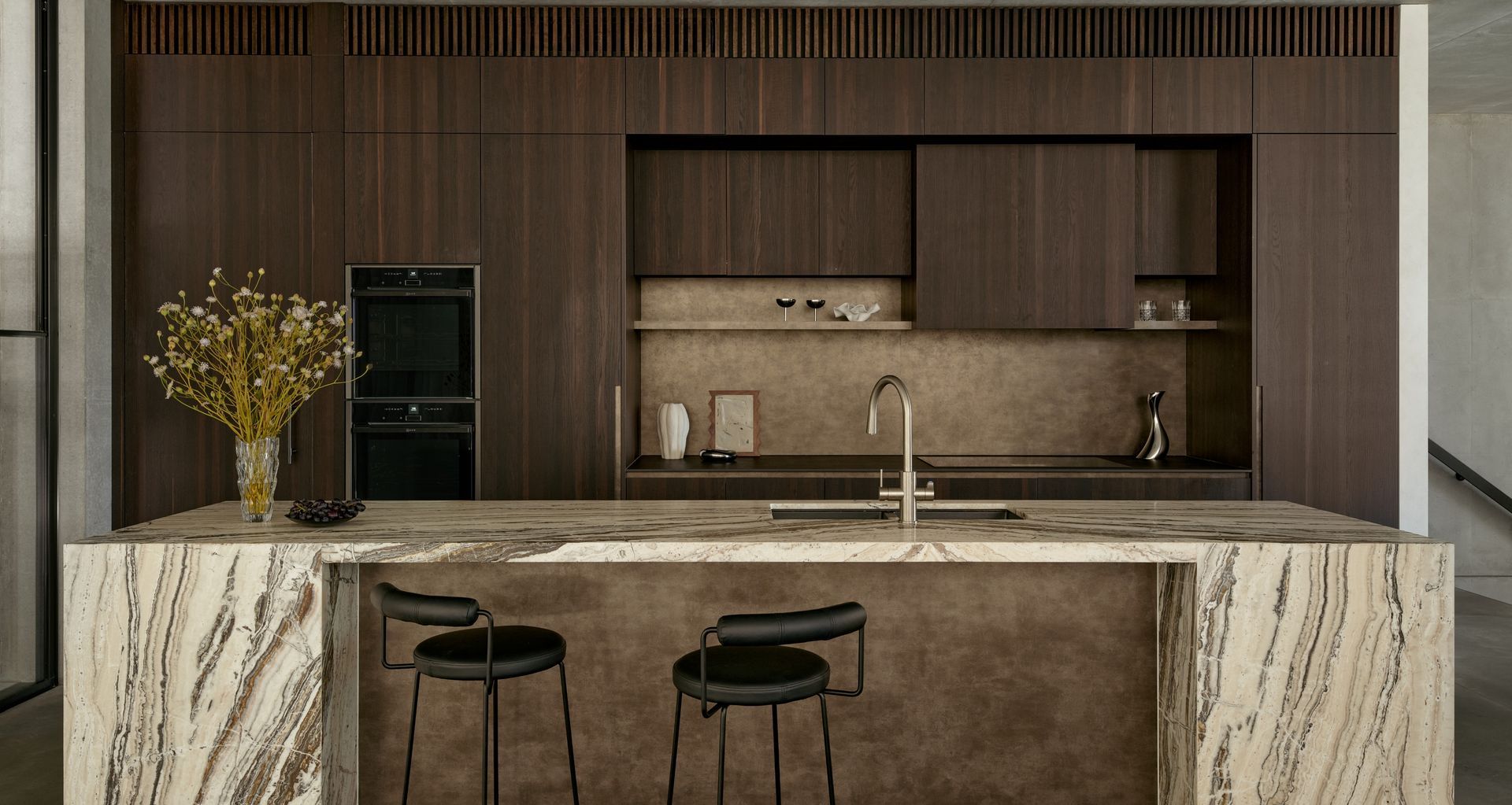 Carefully considered materials. textures, colours, shapes and lighting were used in this Sydney home by Ancré Studio to create a serene yet sophisticated atmosphere. Image credit: Ryan Linnegar.
