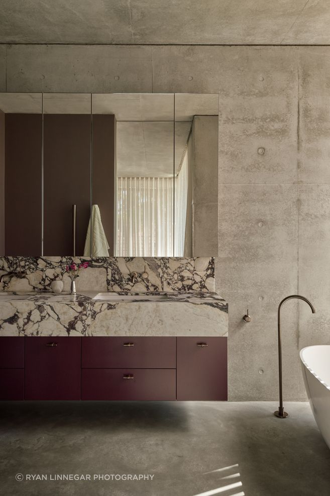 A mixture of rough and smooth surfaces gives spaces depth.