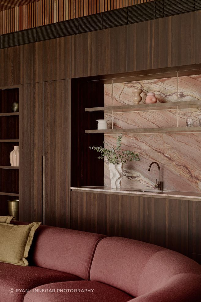 Curved furniture is a favourite tool Alice Dalloz uses to soften spaces with sharp edges.