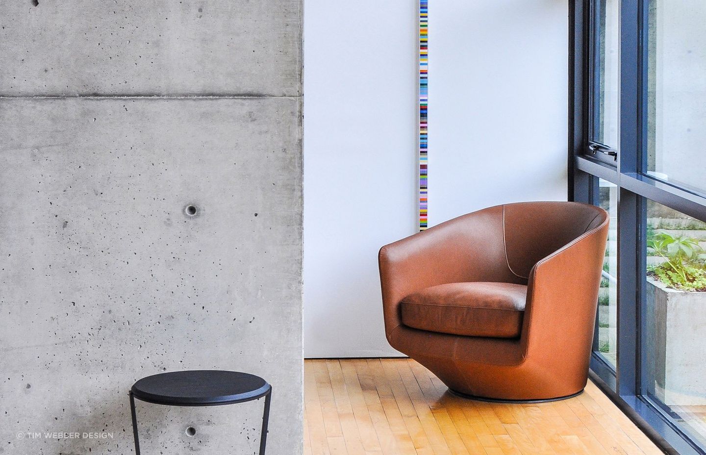 Leather is a great material for accent furniture, showcased superbly here with the Bensen U Turn Chair.