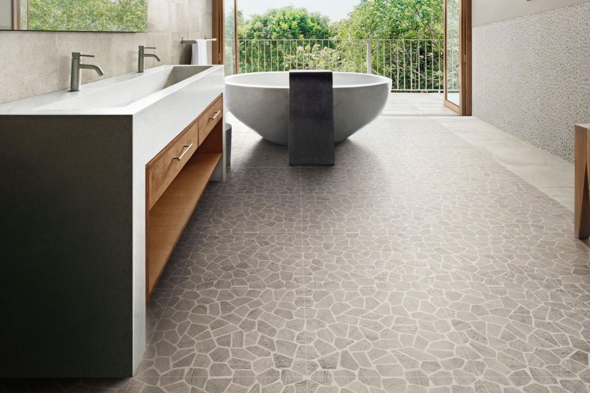 The stylish Bits Quad-Facet Decorative Tiles by Ceramiche Piemme shows the textural quality ceramic tiles can have.