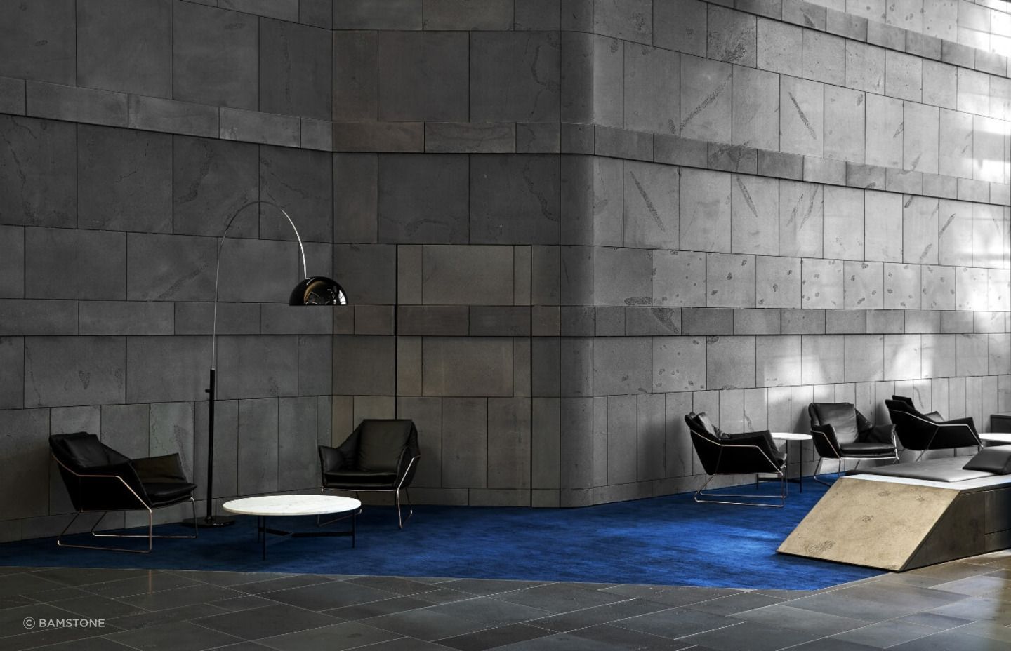 With its rich natural blue tones, Bluestone cladding stands out in residential and commercial settings. Featured product: Bluestone Facades + Wall Cladding.