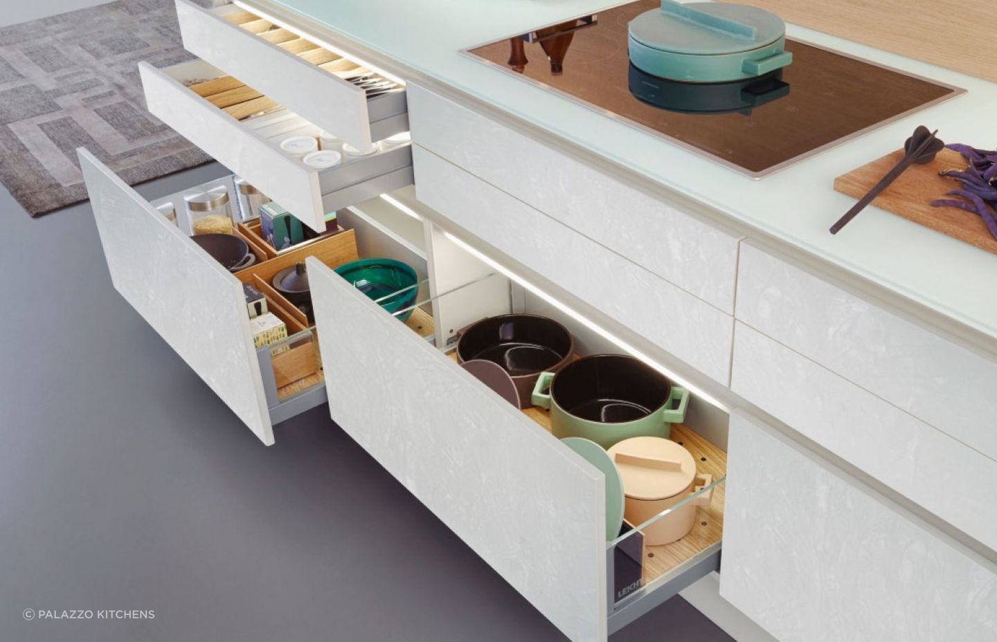 The Classic Topos Concrete C Kitchen by Leicht and from Palazzo Kitchens offers a natural and homely appearance.