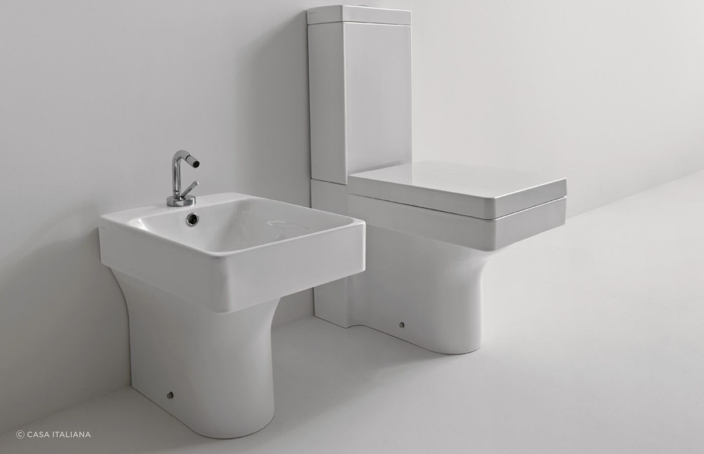A unique choice with the Cento Rectangular Close Coupled Toilet by Kerasan.