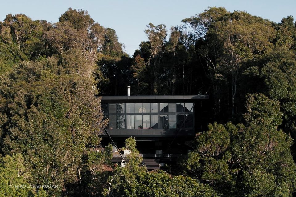 The Cloudview Springbrook, a remotely located rainforest retreat by Paul Uhlmann Architects. | Photography: Nikolas Strugar