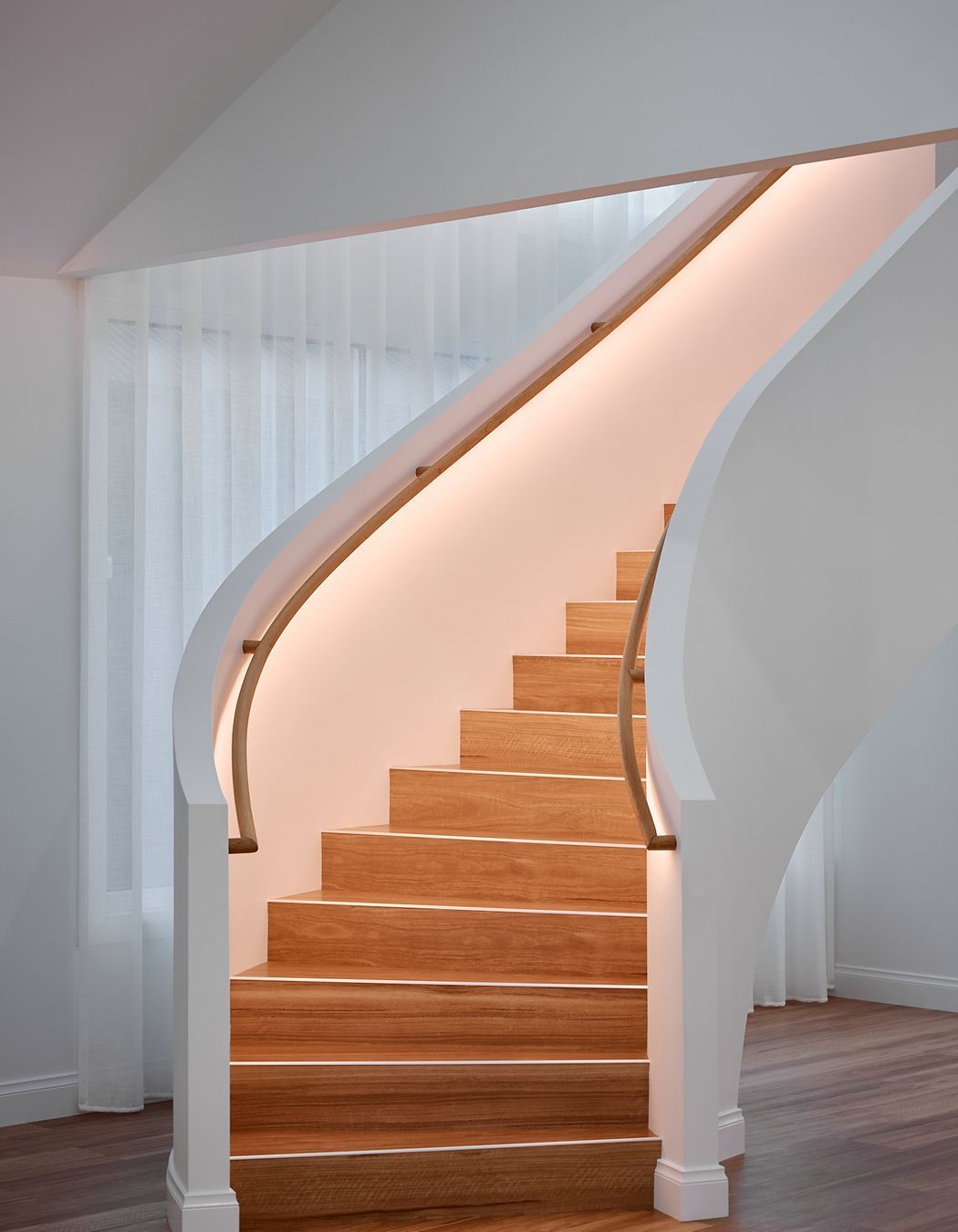 Curved Round Timber Handrail