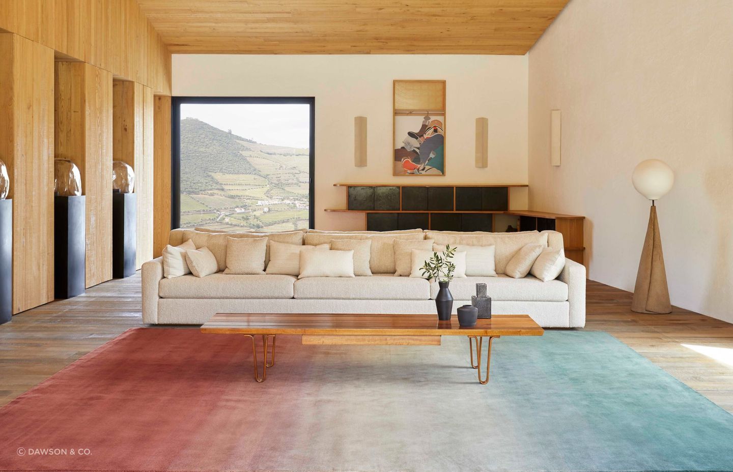 A quality choice like the Degrade Rug by Patricia Urquiola can effortlessly elevate a living room.