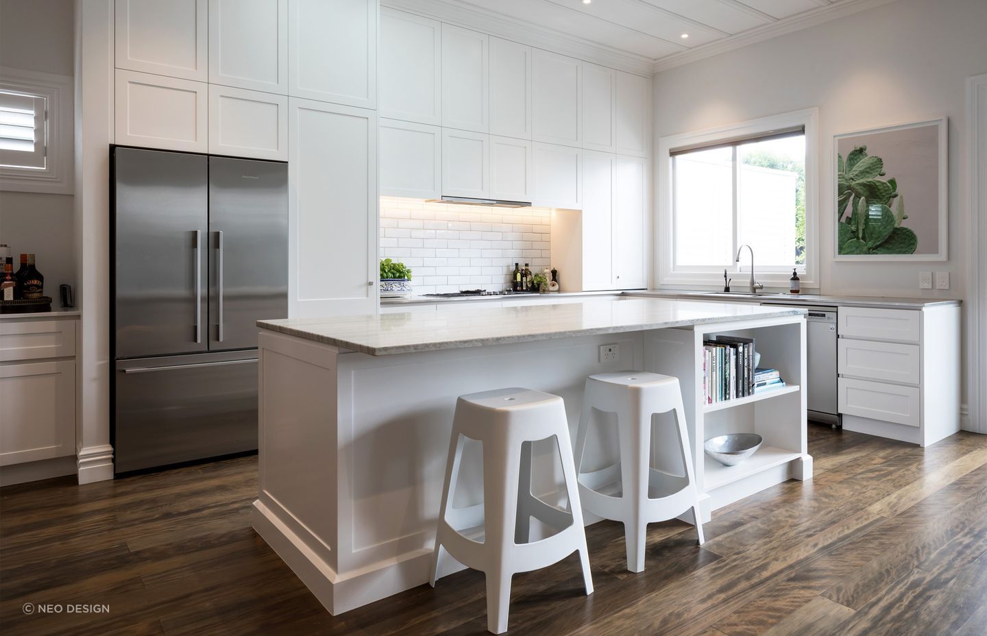 The classic subway tile splashback always delivered, clearly demonstrated here in this lovely kitchen of a Devonport home.