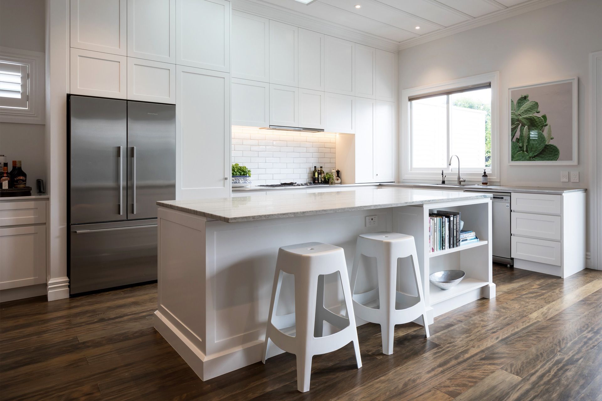 The classic subway tile splashback always delivered, clearly demonstrated here in this lovely kitchen of a Devonport home.