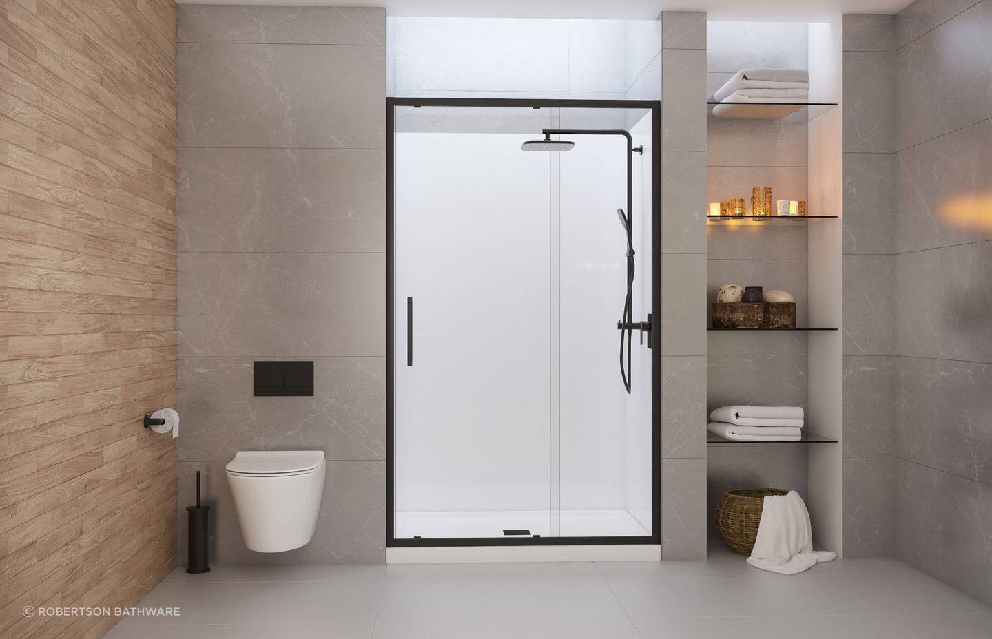The Elementi Evolve Showers feature safety glass tested to the AS NZS 2208 standard and a 5mm safety lip to help prevent leakage.