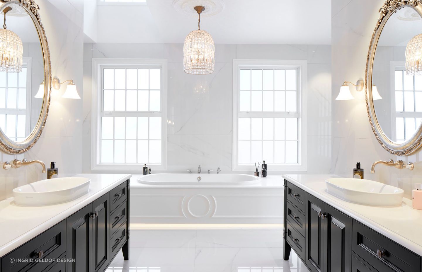 A symmetry of style with this award-winning ensuite in Fendalton.